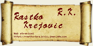 Rastko Krejović vizit kartica